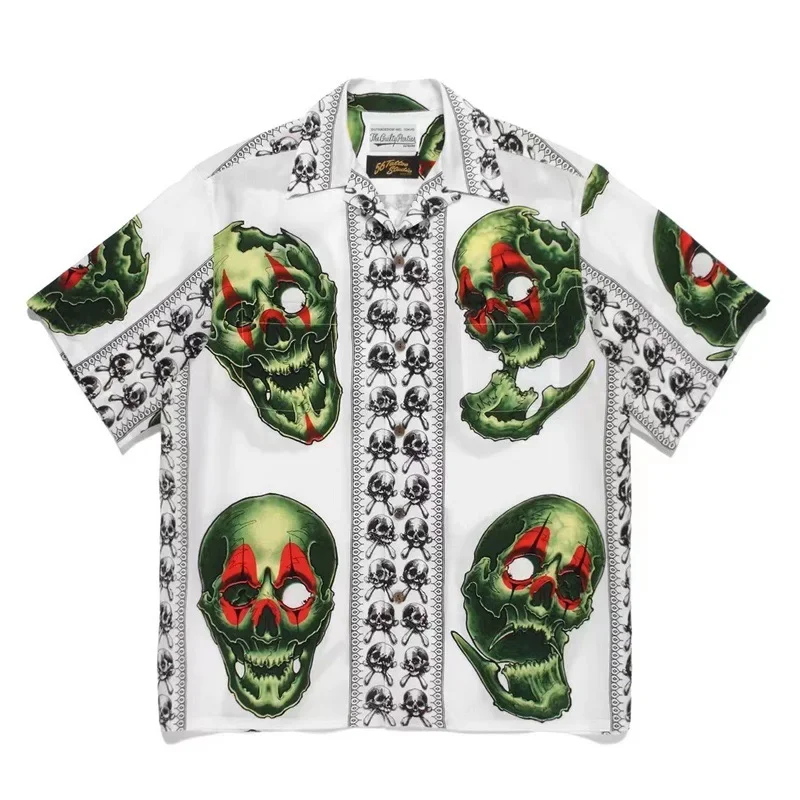 

New Fasion 2023ss Wacko Maria Shirt Men Women Top Quality Skull Hawaiian Shirts Tee Wholesale Clothes