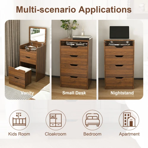 3-in-1 Lighted Vanity Desk 6