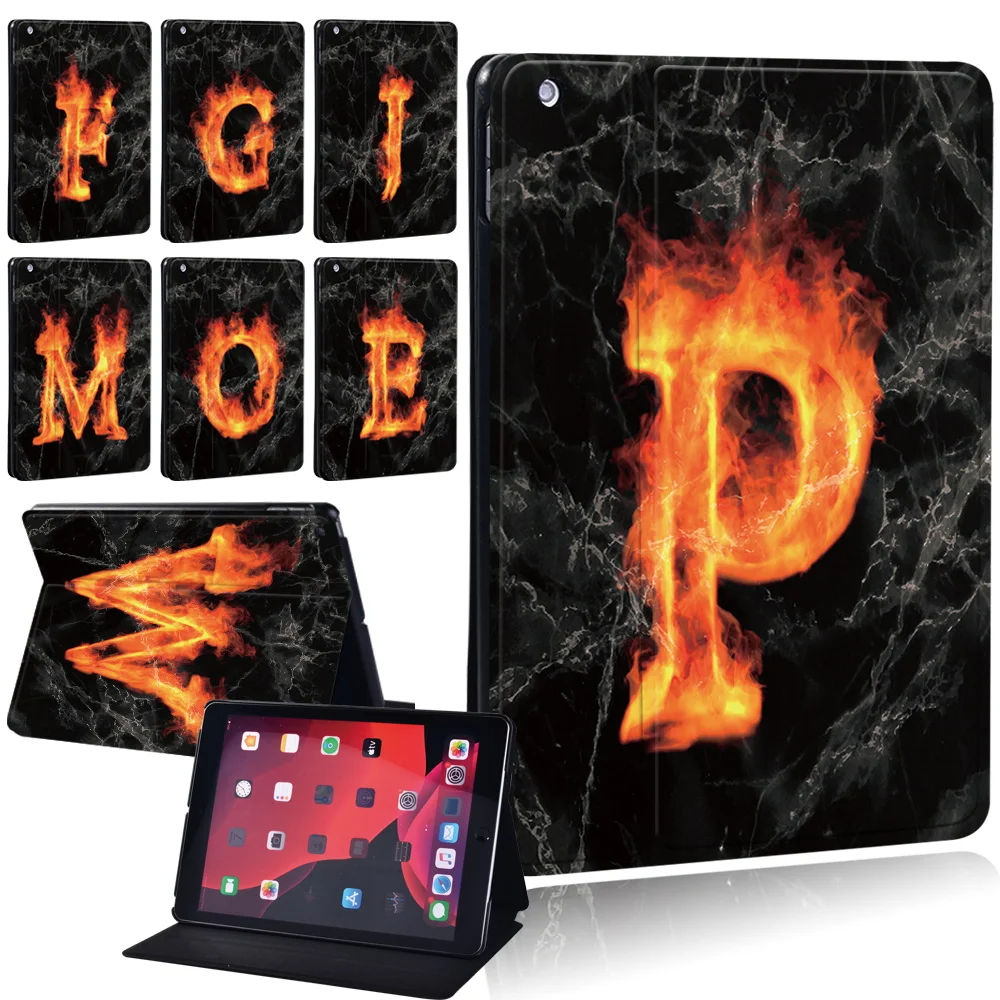 Ipad 9Th Cases Fire Iniziale 26 Lettere Custodia Per Tablet Per Apple Ipad 2 3 4 9.7 "/5Th/6Th/7Th/8Th /Mini 1 2 3 4 5/Air 1 2 3 4/Cover