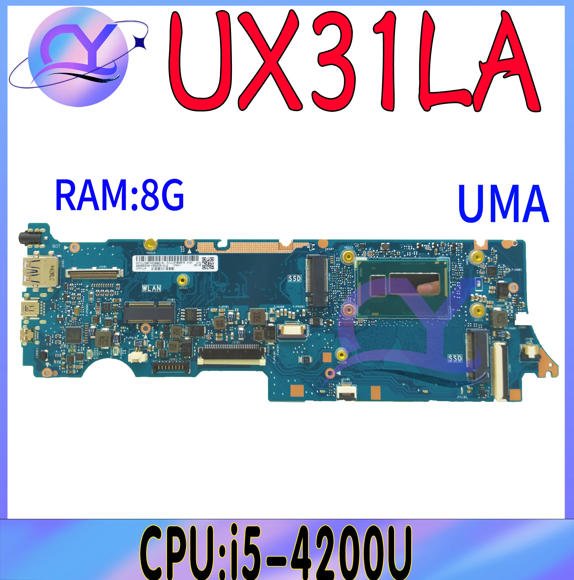 

UX31LA Mainboard For ASUS UX31L UX31LA BX31LA Laptop Motherboard With i5-4200U CPU 4G/8G-RAM 100% Test OK