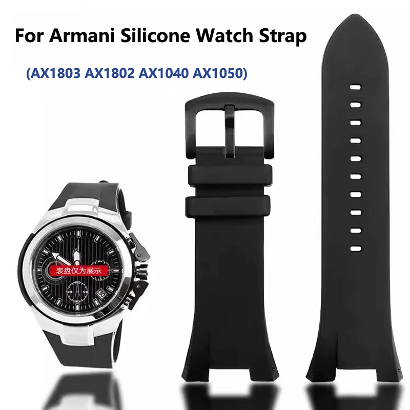 Cinturino In Gomma Di Alta Qualità Speciale Per Armani Ax1803 Ax1802 Ax1040 Ax1050 Cinturino Per Orologio In Silicone Da Uomo 32*14Mm Nuovo