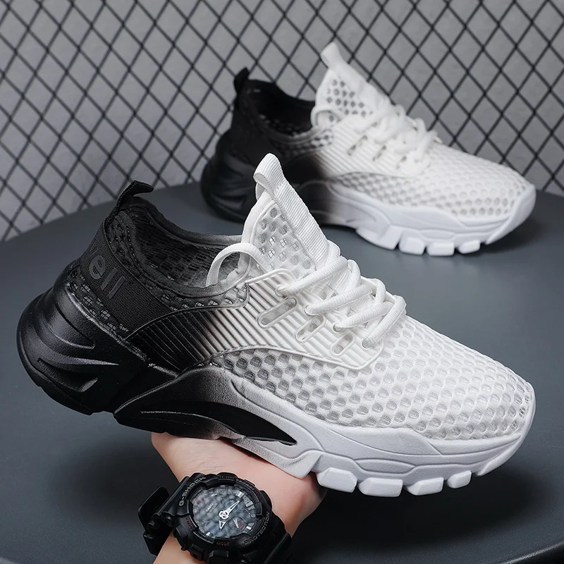

Кроссовки мужские сетчатые для тенниса, легкие повседневные Модные сникерсы на шнуровке, дышащие, летняя Уличная обувь