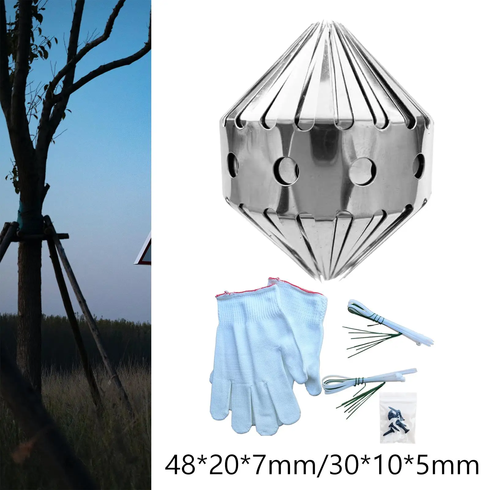 Deterrent Spikes Outdoor with Gloves Ratproof Easy Installation Cuttable Anti Marten for Downpipes Tree Gutter Fruit Tree Poles