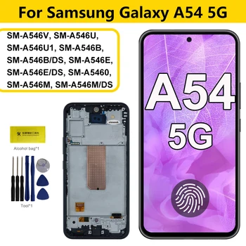 Écran AMOLED pour Samsung A54 5G A546B A546E écran tactile LCD avec cadre numériseur assemblée remplacement de l&rsquo;écran LCD