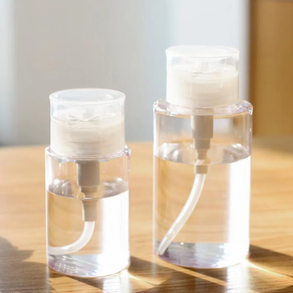 

2 Pcs Pump Bottle for Nail Polish Remover Travel Bottles Press The Makeup Container Bar Soap