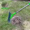 Lawn Thatching Rake Stainless Steel Thatching Cleaner Rake Gardening Tool Easy To Assemble Garden Soil Rake Lawn Grass Rake 6