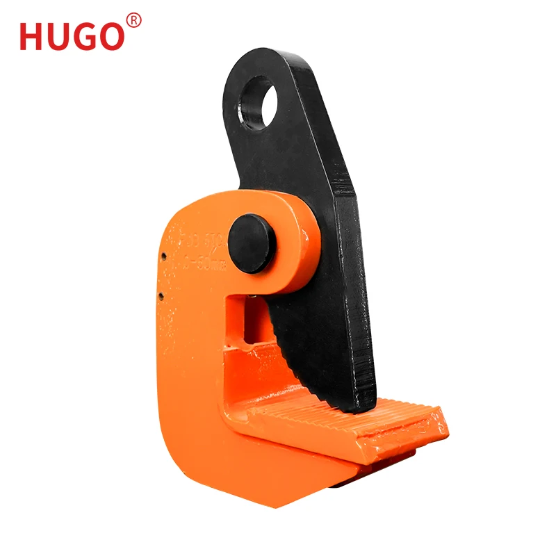 

HUGO 1T - 10T Industrial Grade Vertical Plate Clamp Jaw Opening Steel Sheet Lifter for Steel Factories and Construction Site