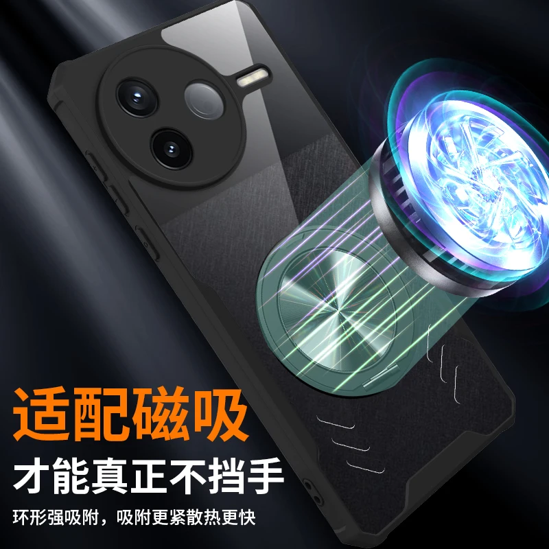 360° Rotation Stand Holder Case with Magnetic Graphene Cooling and Transparent Cover