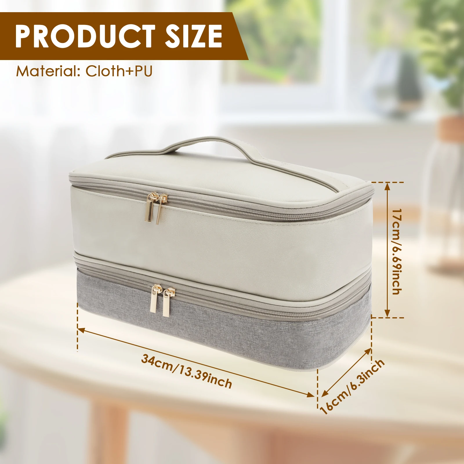 PU Leather Hair Dryer Storage Bag Waterproof Travel Case
