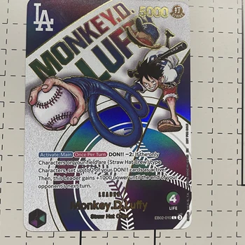 New English Diy One Piece Baseball Luffy Flash Card OPCG Bonney Law Hancock Self Made Classic Anime Collection Cards Gift Toys 1