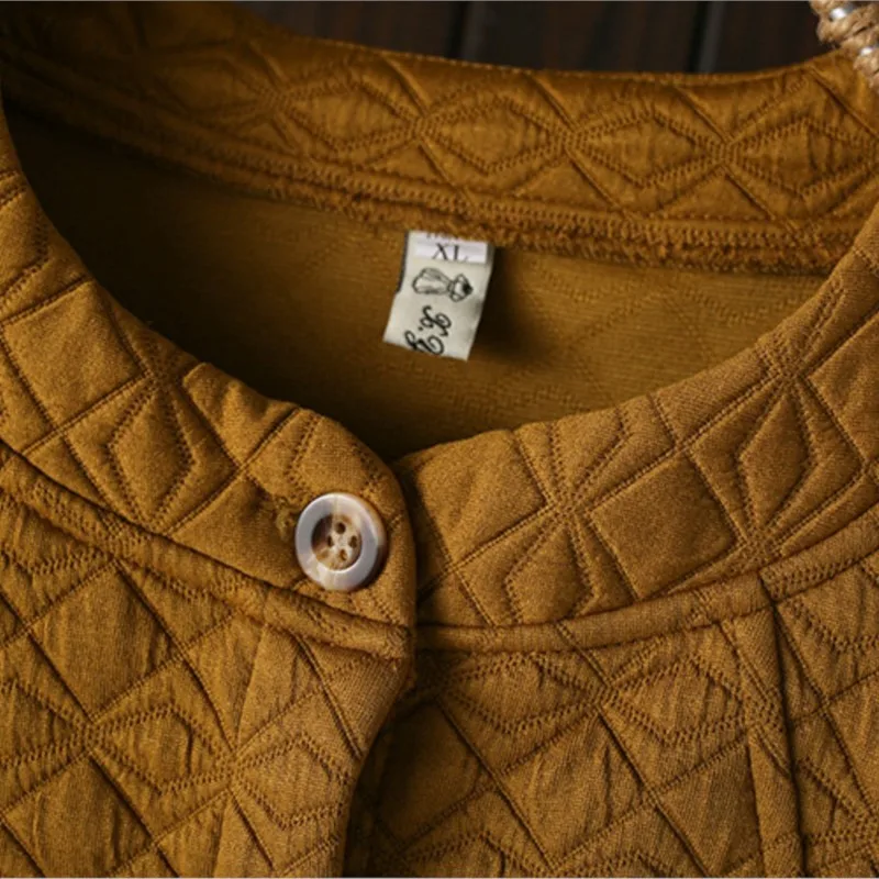 Women's Loose Cardigan Coat, Round Neck, Argyle Jacket, Plus Size, Spring and Autumn Wear, New, 5200