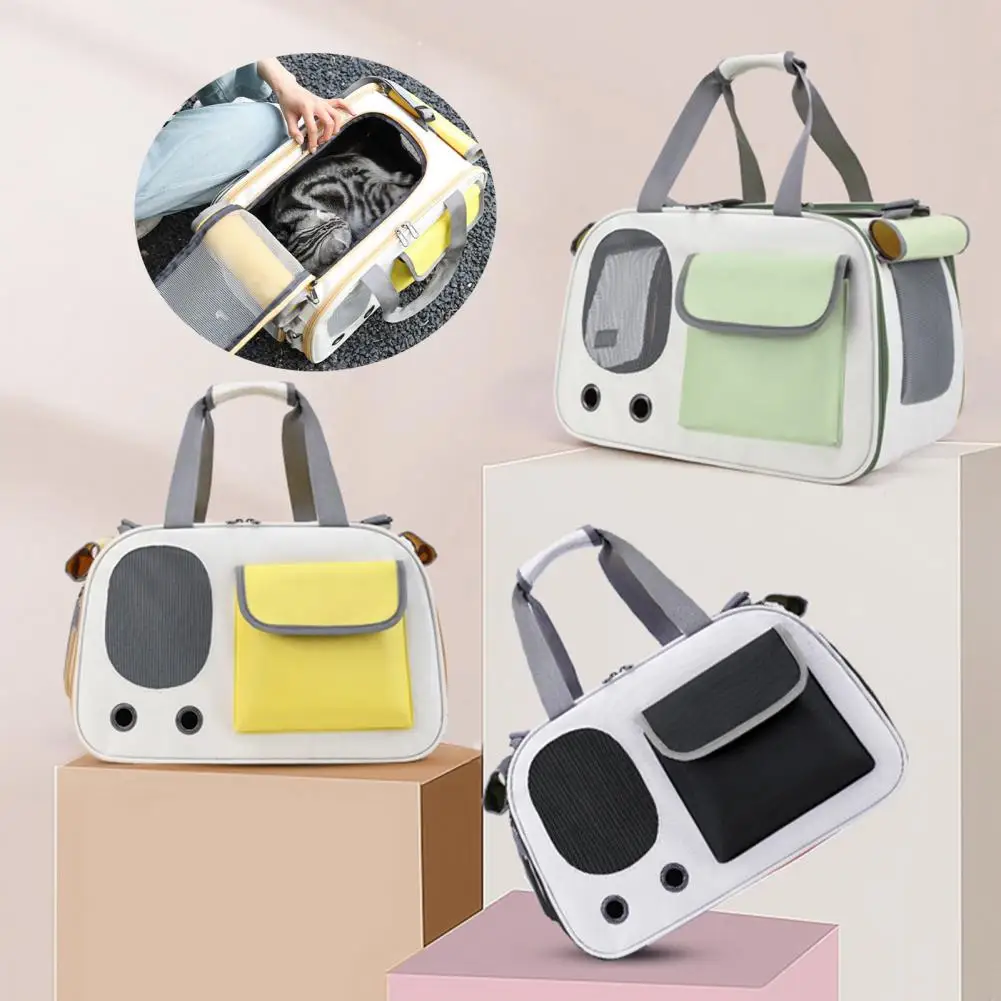 Mesh Windows Pet Bag Lightweight Pet Carrier Bag for Dogs Cats Foldable Travel Carrying with Breathable Design for Puppies