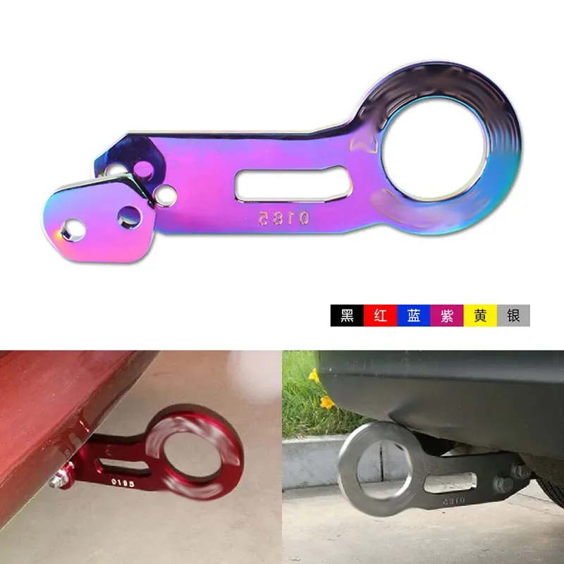 rear tow hook Double Letter Anodized Universal Rear Tow Hook Billet Aluminum Towing Kit Jdm Racing