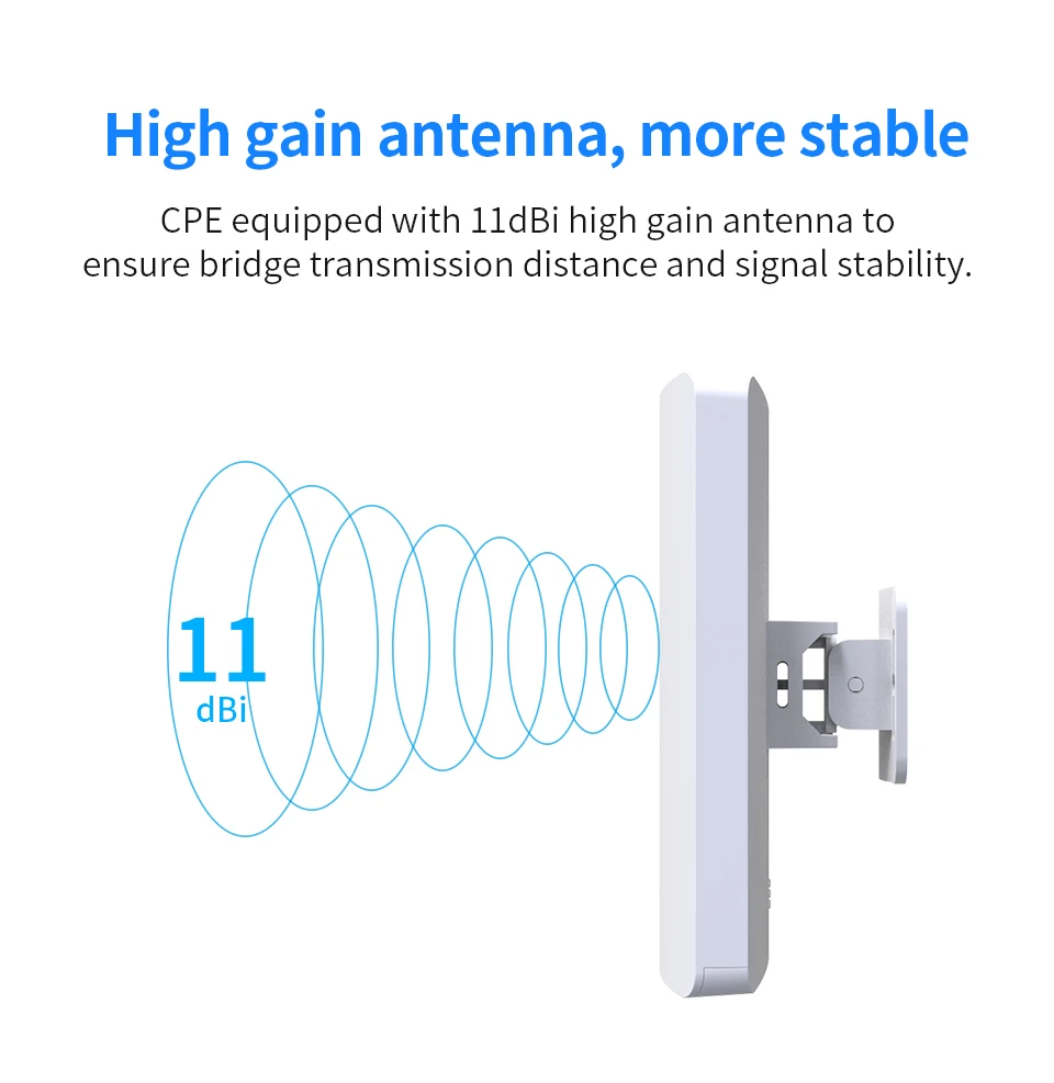 Point to point 1-3KM Long Range Wireless Outdoor Bridge AP 5GHz 300Mbps WiFI Access Extender Repeater CPE Antenna For IP Camera