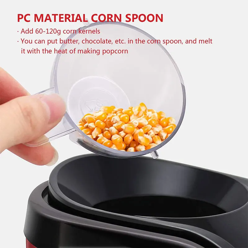 1 Sokany Plug 1200W Home Popcorn Machine With Simple Operation, Button Switch, Transparent Cover, Hollow Design