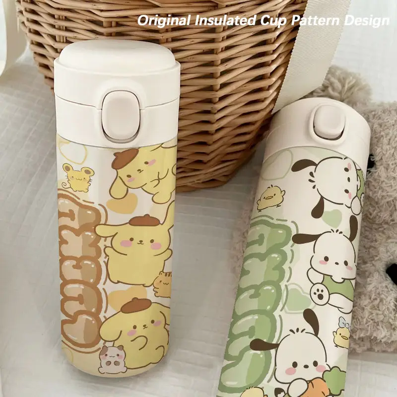 

My melody Pochacco cartoon cute thermos cup large capacity fashionable portable anti-fall stainless steel water cup for students
