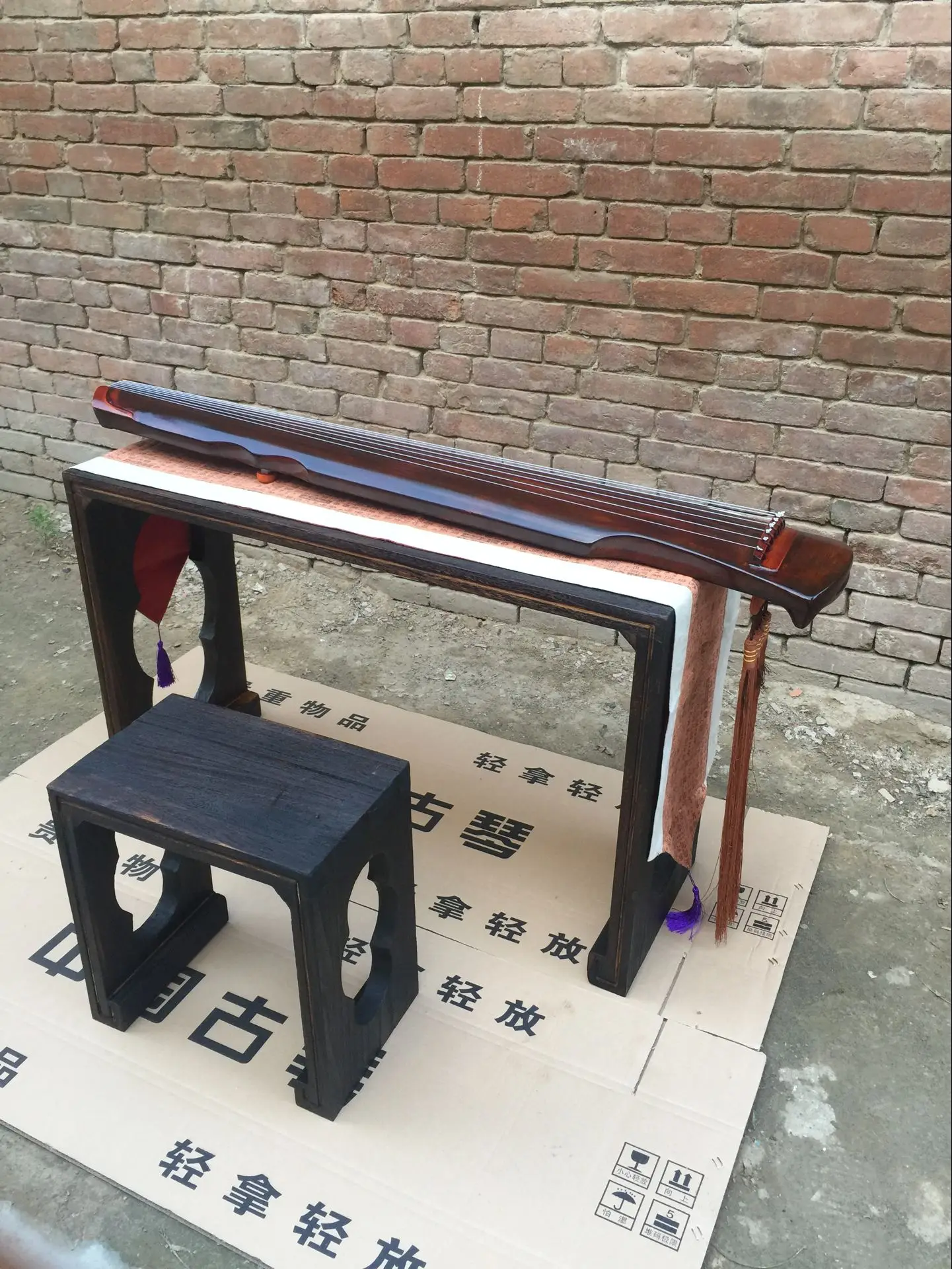 Guqin Cinnabar style 7 strings Chinese stringed instrument