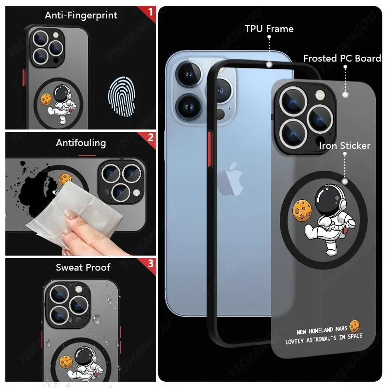 Luxury Magnetic Astronaut Shockproof Slim Case - Hard Back Cover