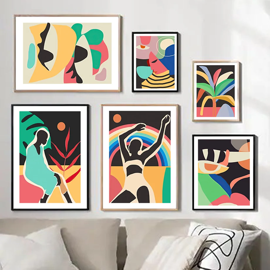 

Black Girl Rock Music Dance Evil Eye Colorful Room Decor Wall Art Posters Canvas Painting Nordic Prints Pictures Home Decor