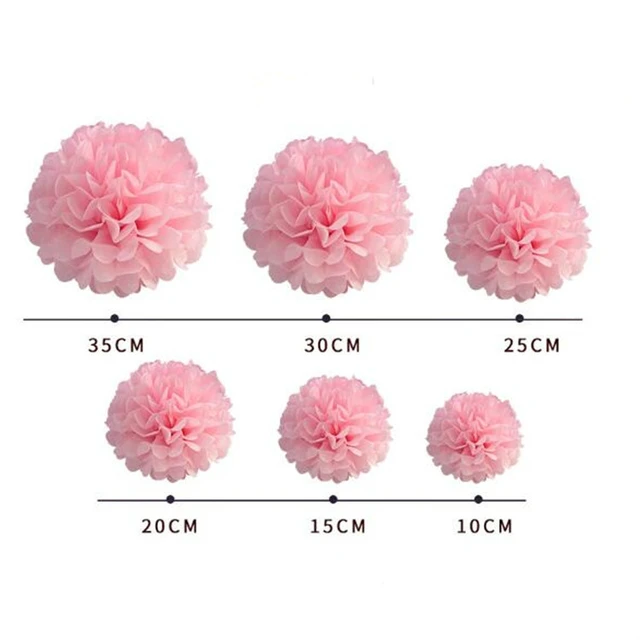 10pcs/lot Baby Pink Light Pink Tissue Paper Pom Poms Diy Paper Flower  Wedding Baby Shower Party Decor - Artificial Flowers - AliExpress