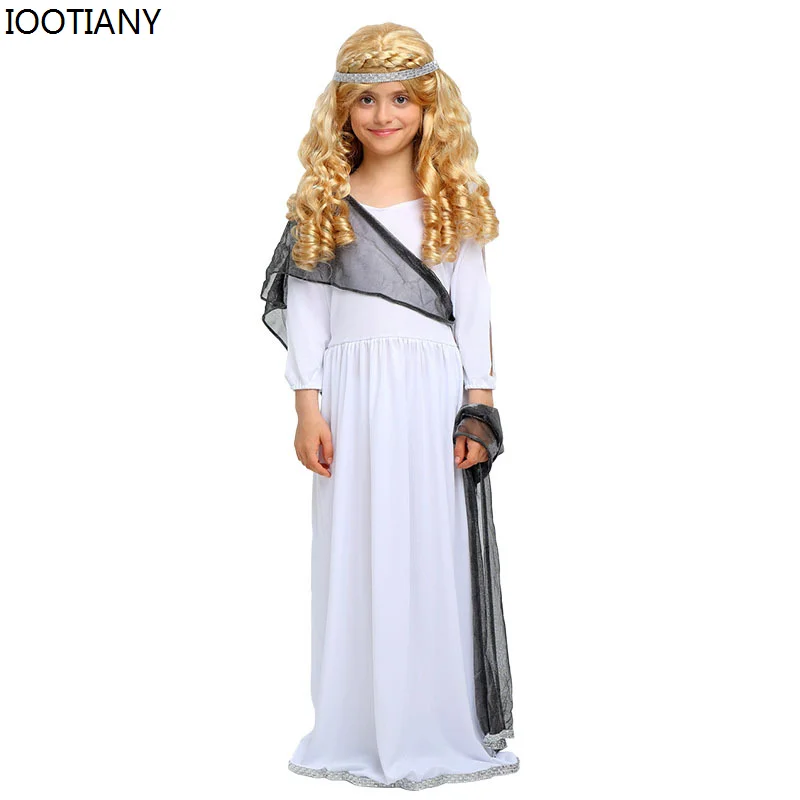 

IOOTIANY Sexy Roman Goddess Greek Queen Cosplay Costume Halloween Costumes Carnival Party Black Gauze Princess Fancy Dresses