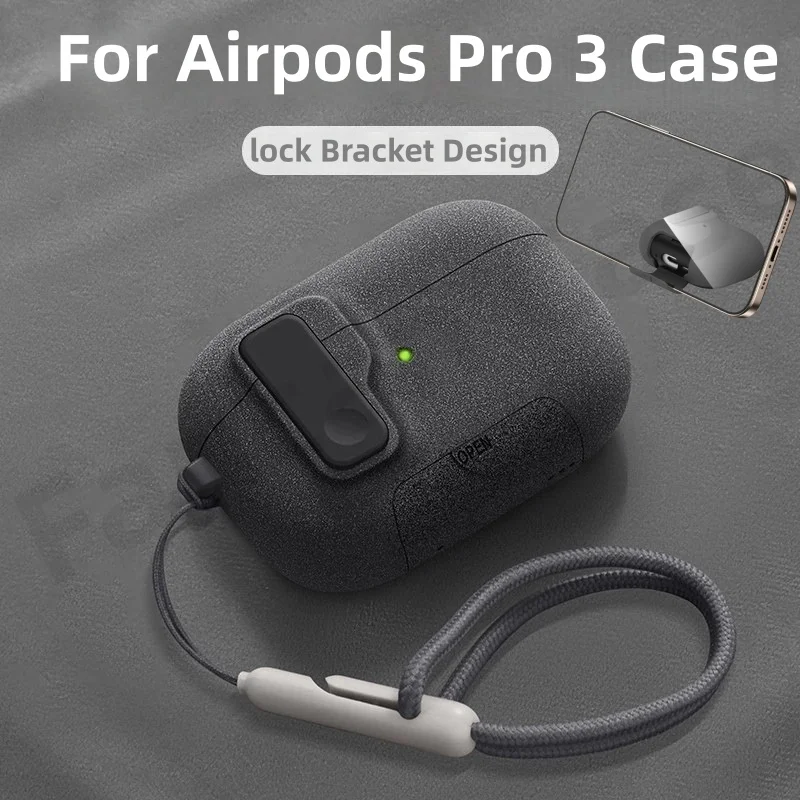 Coque pour AirPods Pro3 Gen (2025) avec verrouillage sécurisé, couverture rigide militaire complète résistante aux chocs pour Apple AirPods Pro 3e génération