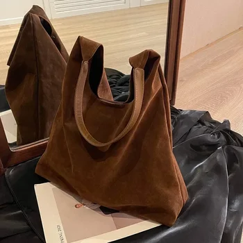 Borsa da donna vintage satinata Borsa a tracolla di grande capacità Tinta unita Borse da pendolare casual semplici Autunno Retro 2025 Vendita calda 1