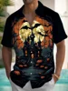 Fashionable daily street Hawaiian men's top short sleeved shirt premium print 2024 plus size multi-color octopus lamb print 5