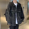 Denim Jackets Men Hole Raw Edge Streetwear Autumn All-match Long Sleeve Korean Commuting Style Youthful Teenagers Outwear Daily 3