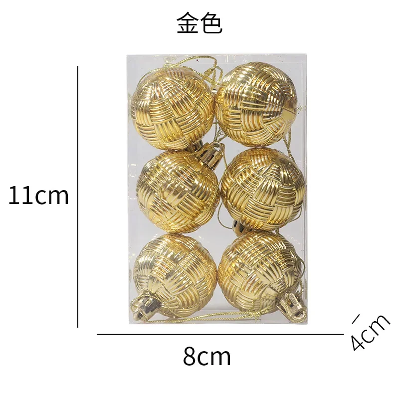 6pcs/Set 4CM Christmas Ball Ornaments Set Plastics Christmas Tree Pendant Decoration Merry Christmas Decoration Accessories
