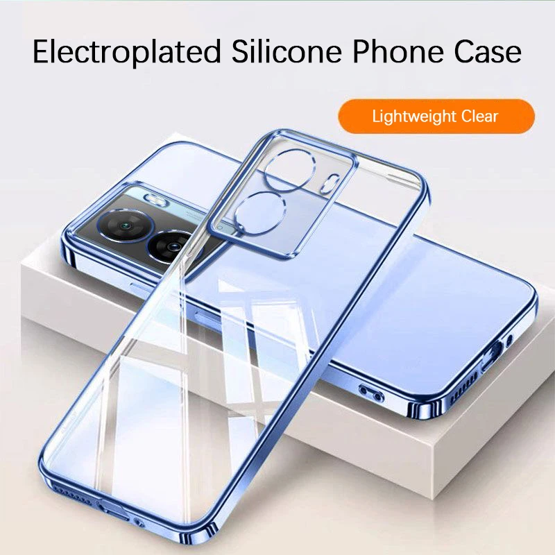 Premium Transparent Plating Silicone Phone Case - Soft Luxury Bumper Cover