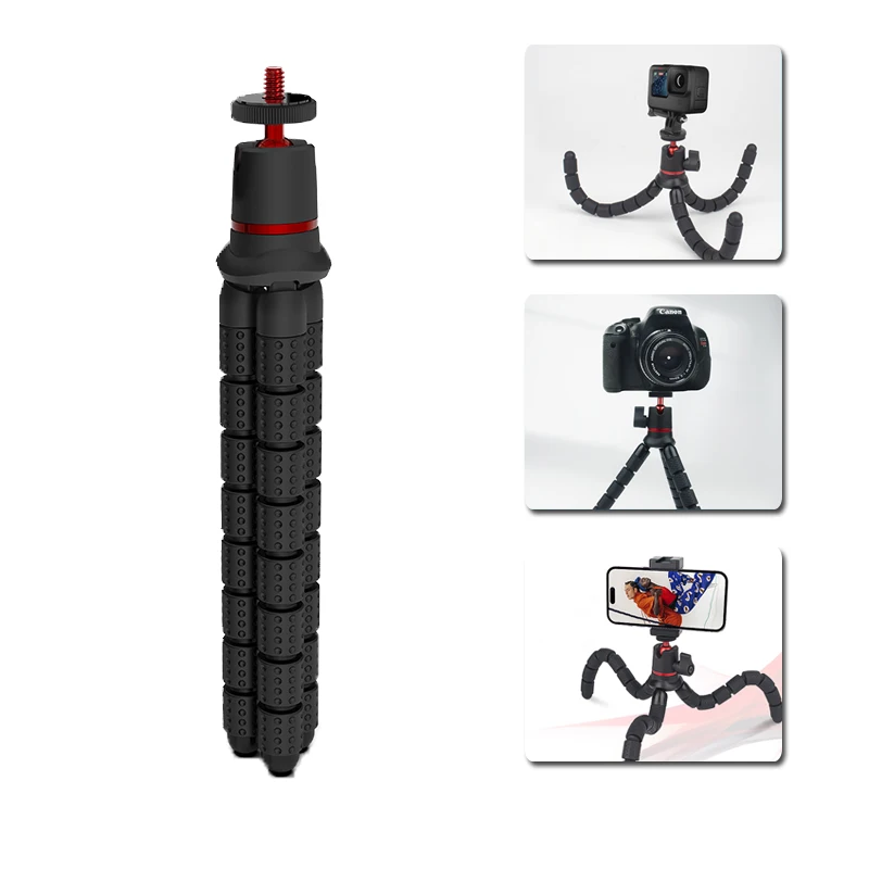 Polvo Tripé Flexível Dslr Câmera Selfie Stand com Bola Cabeça para Smartphone Gopro Hero Dji Action Câmera Vlog Tripé Portátil