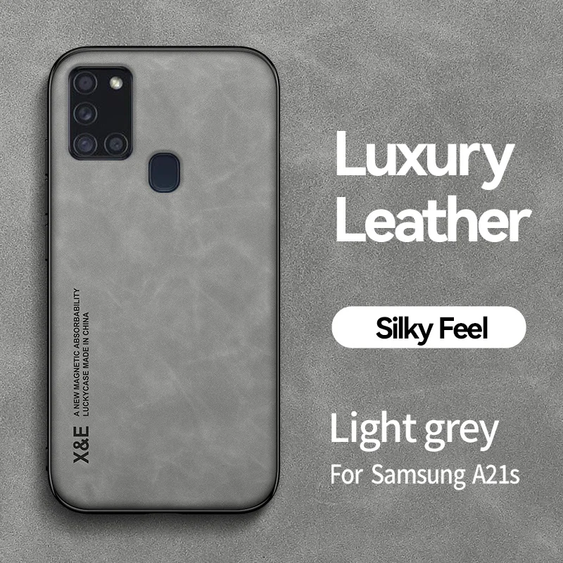 Car Magnetic Holder Leather Phone Case with Soft Frame and Protective Back Cover