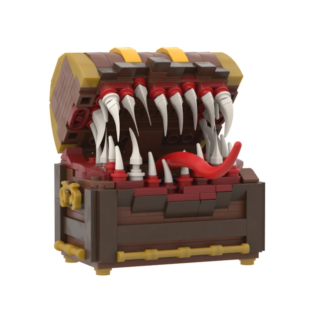 Buildmoc Mimic Baú Demo Monstro Blocos De Construção Kit Almas