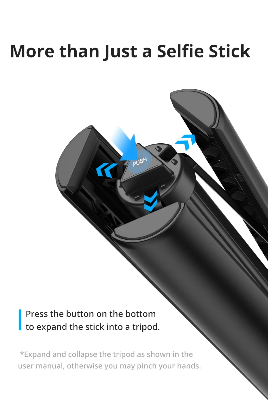 1.5m Portable Selfie Stick Tripod for Insta360/GoPro 28-150cm 800g Load for Live