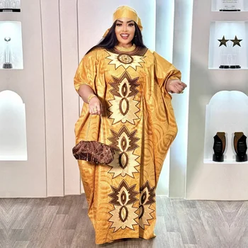 African Attire For Women Abaya Embroidery Plus Size Elegant Party Church Dress 1