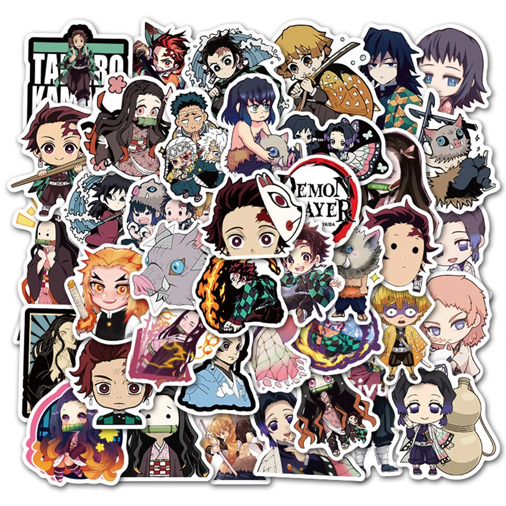 

10/30/50pcs Tanjirou Kanawo Demon Slayer Stickers Cute Girls Nezuko Sticker for Motorcycle Stationery Suitcase Zenitsu Decals