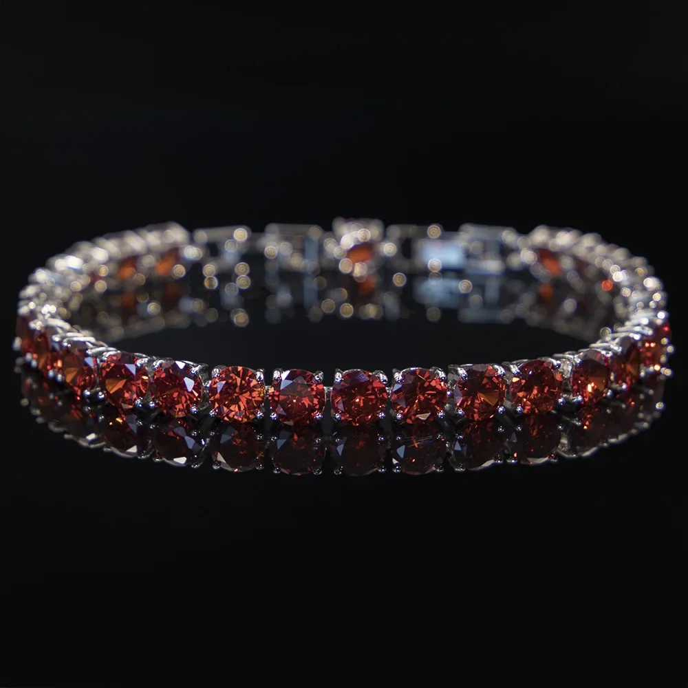 

European and American Jewelry 6 Karat Drill Super Flash Round 5a Zircon Hand 17.5cm Bracelet for Women Gift Multi-color Optional