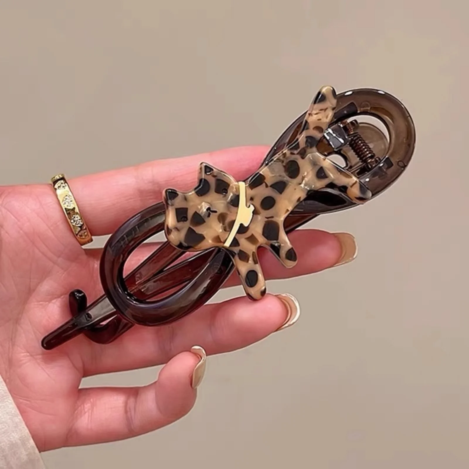 1PC Cute Cat - Shaped Hair Claws, Trendy Animal - Design Hair Accessories for Women, Perfect for Stylish Hairstyles