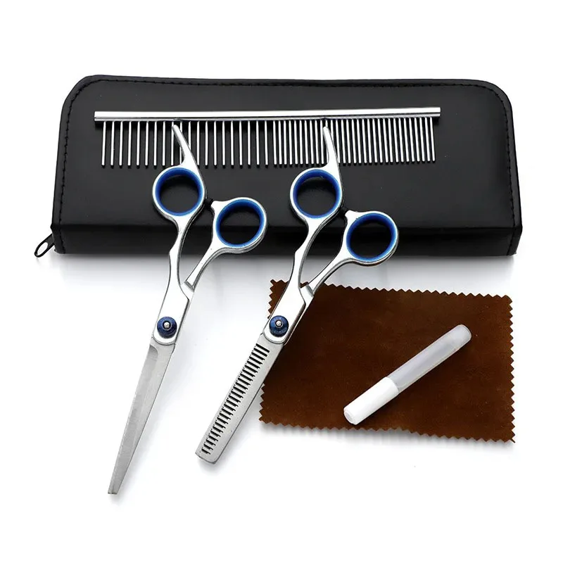 Professional Dog Grooming Scissors with Safety Round Tips Heavy Duty Titanium Stainless Steel Up-Curved Pet Grooming Scissors hairdressing scissors dog grooming scissors hair trimmer scissors