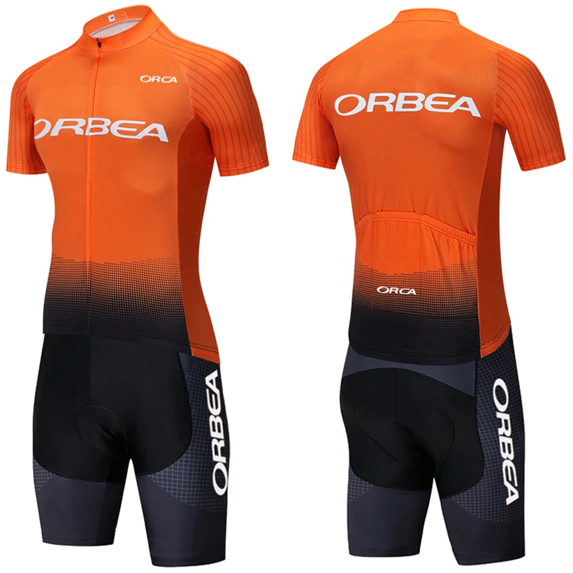 2023 Tour Cycling ORBEA ORCA Orange Bike Jersey Maillot Shorts Set uomo