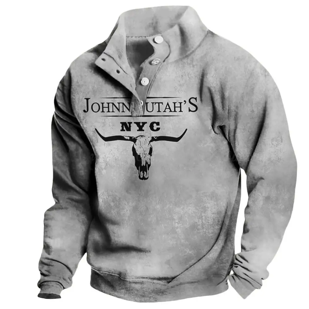 

Men‘s Autumn Vintage Hoodie for Men Fashion Oversized Clothing Casual Sweatshirt Y2k Harajuku Long Sleeve Button Pullover Tops