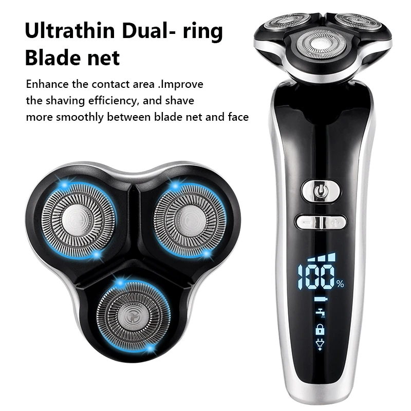 실버 남성용 USB 충전식 전문 헤어 클리퍼, 성인 면도기, 1 세트