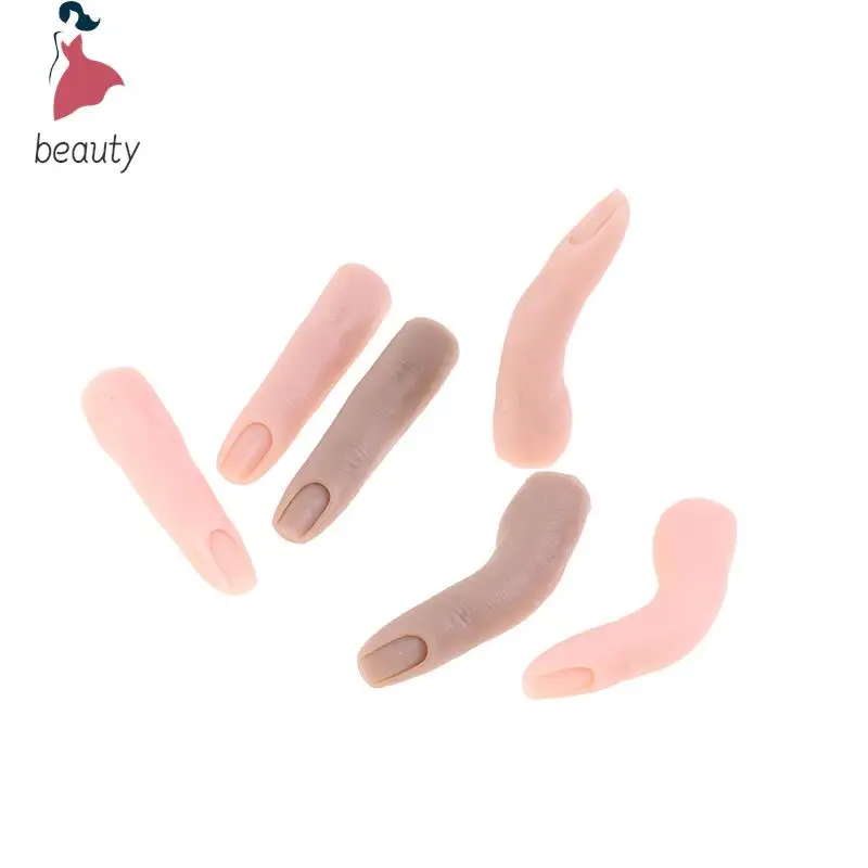 Silicone Fake Finger Modelo com articulações Bendable para Nail Practice, Nail Practice Tool, DIY Acessórios de Treinamento