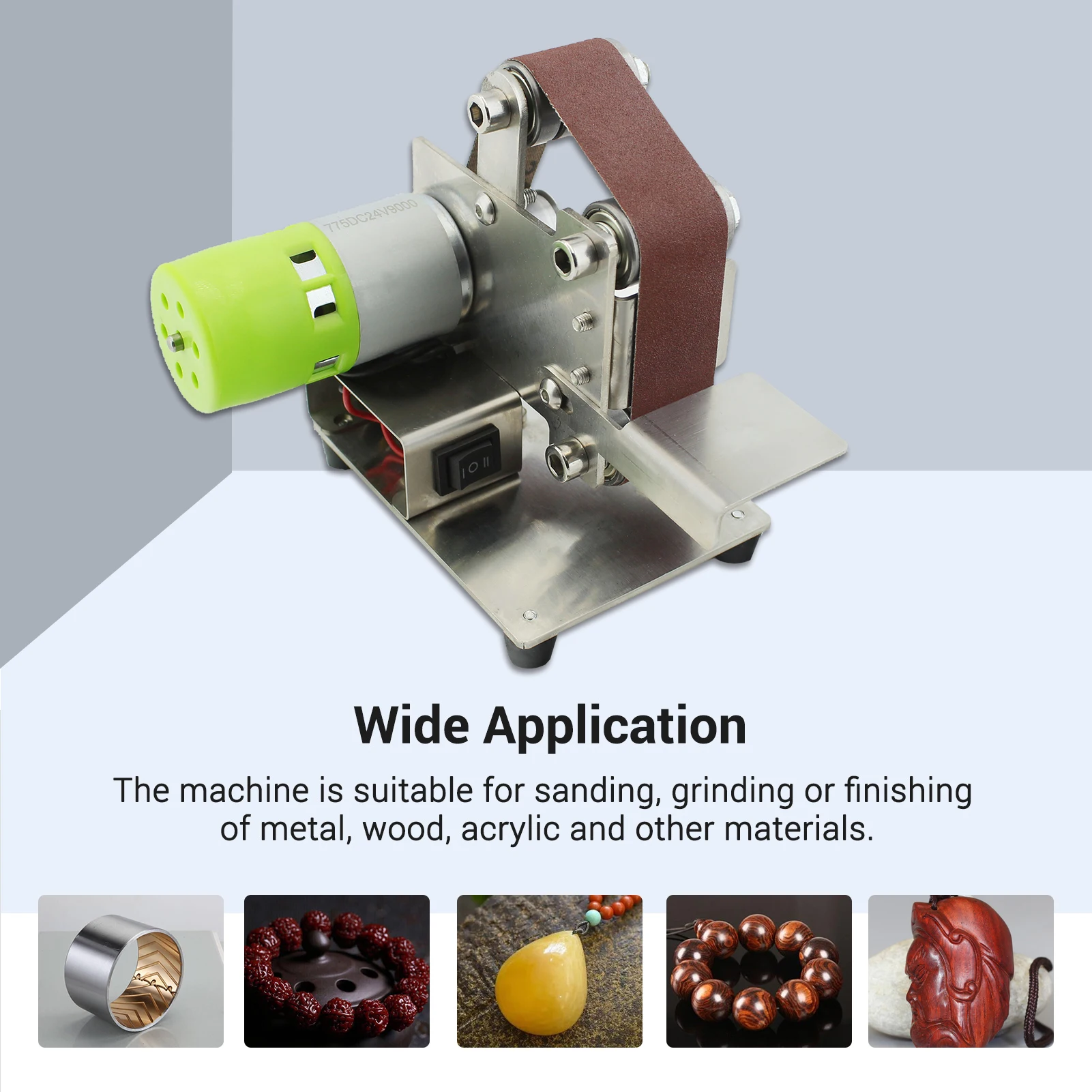110V/220V Polishing Grinding Machine Cutter Edges Sharpener Multifunctional Grinder Mini Electric Belt Sander 7 speed Adjustable 4