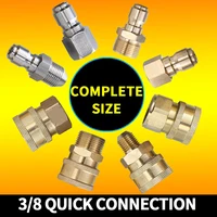 3/8 Quick Connection For High Pressure Washer M22 M18 M14 M3/8 Thread Connect Car Wash Machine Gun Pipe Car Accessory 2