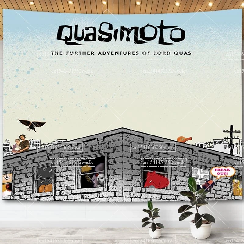 Quasimoto The Unseen Album Cover Posters Funny DJ Meme Tapestry Wall Hanging Hip Pop Tapestries Aesthetic Room Decor Tapestrys