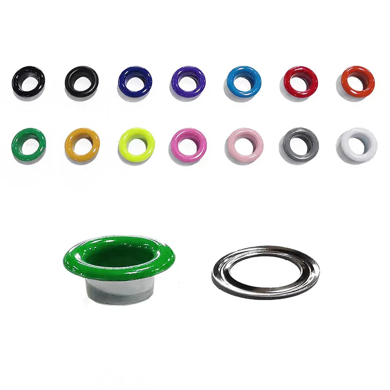 100 Sets 4mm Multicolor Metal Eyelets Grommet Ring With Washer For DIY Leathercraft Scrapbooking Shoes Belt Cap Bag Tags Clothes