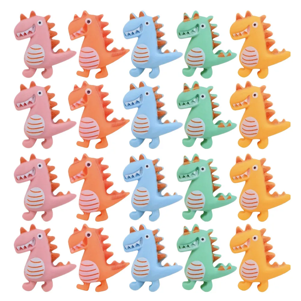 20Pcs 코르크 보드 용 공룡 장식 푸시 핀 귀여운 사무용품 여성용 책상 액세서리 재미있는 게시판 압정