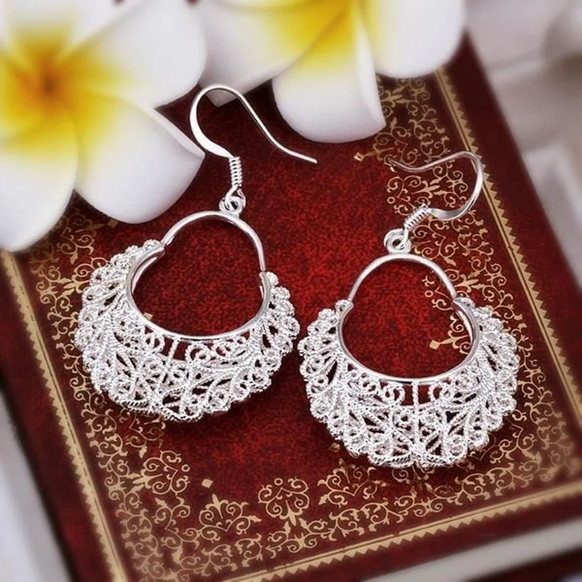 

Fine Charm 925 Sterling Silver Vintage Earrings for Women Luxury Designer Jewelry Wedding Birthday Present Christmas Gifts